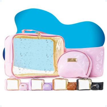 Imagem de Necessaire Feminina Transparente Kit 3 Peças De Viagem Praia - Hxt, Ro