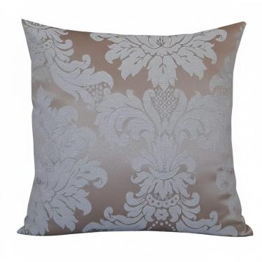Imagem de Kit 2 Capas de Almofada Medalhão Jacquard Arabesco Cobre e Cru 40x40cm