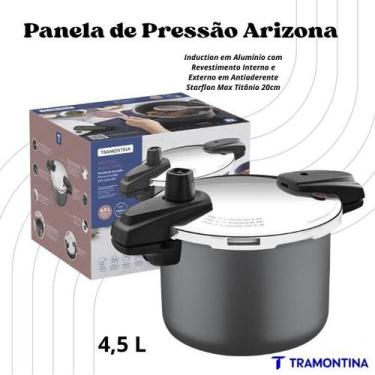 Imagem de Panela Pressão Tramontina Arizona 4,5L Starflon Max Indução Titânio An