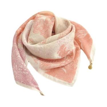 Imagem de Lenço De Seda Luxuoso Feminino Com Fivela Magnética, Estampado, Quadra