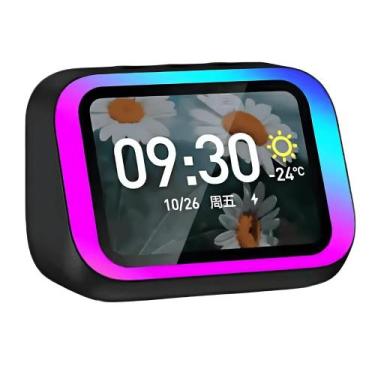 Imagem de Caixa de Som Despertador inteligente Tela Touch LCD 4" Comando de voz 