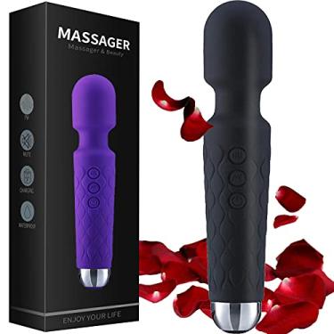 Imagem de Massageador pessoal atualizado recarregável – Silencioso e à prova d'água – 20 padrões e 8 velocidades – Alívio da tensão para mulheres e homens, dor nas costas, músculo, dor no ombro