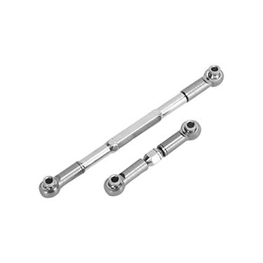 Imagem de RiToEasysports Varão de puxar de liga de alumínio para direção de carro com controle remoto compatível com caminhão militar de tração de 6 rodas WPL, meio caminhão, caminhonete (titânio)