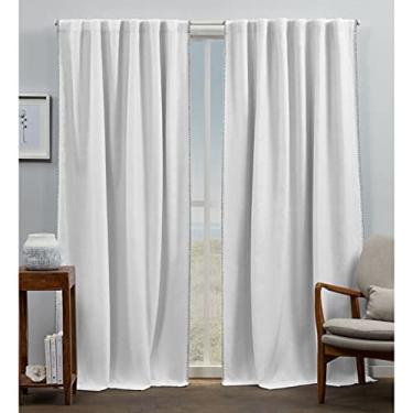 Imagem de Exclusive Home Curtains EH8474-01-2-84H Par de painel de cortina blackout forrado com marabel, 137 x 213 cm, branco/cinza