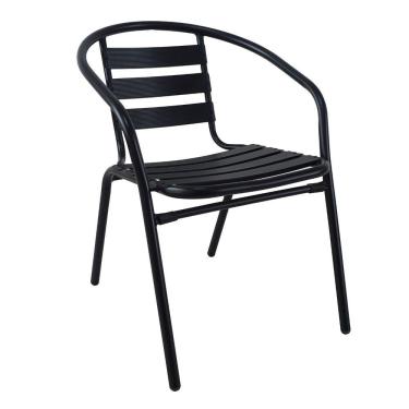 Imagem de Poltrona Slat de Alumínio e Metal Preto