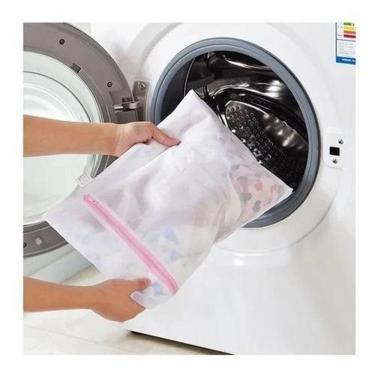 Imagem de Saco Para Lavar Roupas Delicadas Com Ziper 40X30Cm