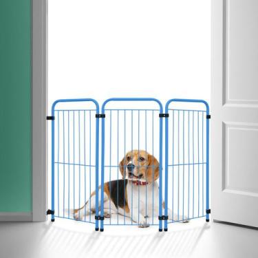 Imagem de Cercado Dobrável Pet Max Portátil Cachorro Cães 75 Cm Azul - Açomix