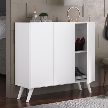 Imagem de Sapateira Retrô 3 Portas Nina Multimóveis MP6018 Branca