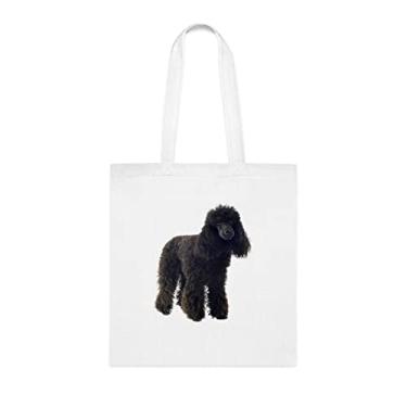 Imagem de Sacola engraçada para cachorro poodle, presente para cachorro poodle, presente para poodle, aniversário de cachorro poodle bolsa de ombro poodle, bolsa reutilizável para cachorro poodle, Branco