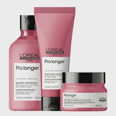 Imagem de Kit loreal pro longer shampoo + condicionador + máscara