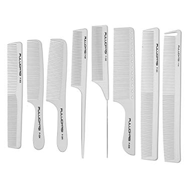 Imagem de Dayline Conjunto de pentes de cabelo de 8 peças para salão profissional de ferramentas de estilo de cabelo pente escova de cabeleireiro branco conjunto de pentes de barbeiro