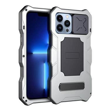 Imagem de Estojo de armadura de corpo inteiro para iphone 13 Pro Max Capa 12 Metal de grau militar resistente resistente à água Proteção contra quedas, Prata, Para iPhone13 Pro Max