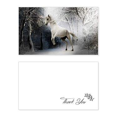 Imagem de White Horse Science Cenário da natureza cartão de agradecimento aniversário aniversário agradecimento casamento