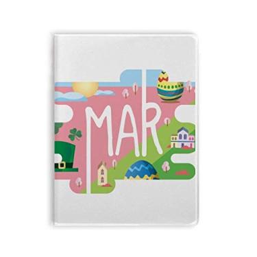 Imagem de Caderno de ilustração da estação do mês de março, capa de chiclete, diário de capa macia