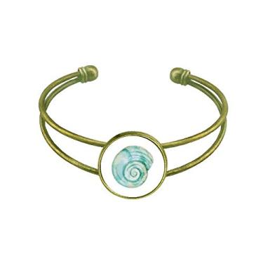 Imagem de Bracelete retrô com ilustração azul de caracol Marine Life
