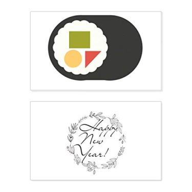 Imagem de Cartão de felicitações de Ano Novo Japonês Local Maki Sushi Tradicional Mensagem Presente