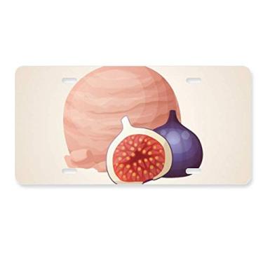 Imagem de DIYthinker Placa de licença de sorvete rosa de romã para decoração de carro, acessório de aço inoxidável