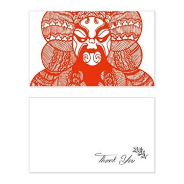 Imagem de Cartão de agradecimento chinês, cabeça de ópera de Pequim, corte em papel, saudações, casamento, agradecimento