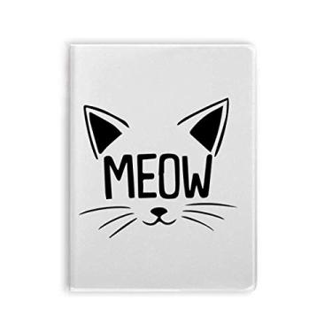 Imagem de Caderno Mewing Cat Head com citação inglesa de desenho animado capa de goma Diário de capa macia