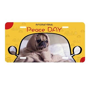 Imagem de DIYthinker Bulldog Pet Animal Lonely Placa Placa de Carro Decoração Dia da Paz