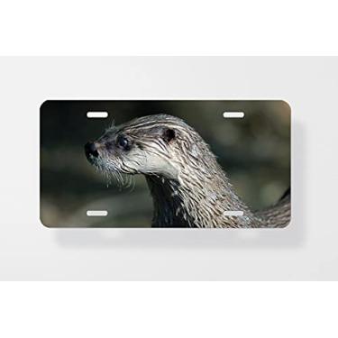 Imagem de Capa para placa de carro Northern River Lontra Canadensis - Capa para placa de carro - Capa para placa de carro - 15 x 30 cm