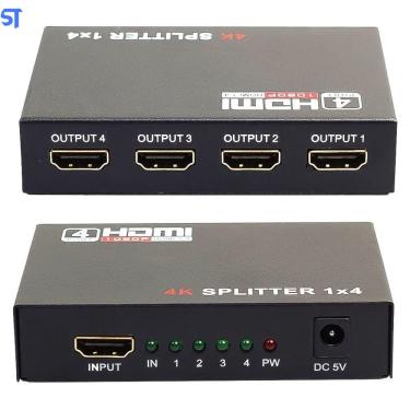 Imagem de Switch Distribuidor Amplificador Ultra Hd 4k Uhd Hdmi 1 Entrada e 4 Saídas