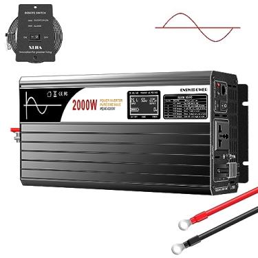 Imagem de xijia Inversor de Onda Senoidal Pura 2000W Inversor de Potência (Potência Máxima 4000W) Conversor DC 24V Para 220V AC RV DC24V (faixa 20V-30V) 2.000W Preto (24V CC, 220V CA)