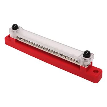 Imagem de Conjunto de Barras de Barramento de Bloco de Distribuição de Energia de 12 Postes 2xM6 Poste 12xM4 Caixa de Terminal de Bateria de Parafuso (Vermelho)