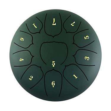 Imagem de SIMBAE Tambor Handpan Tambor de língua de aço de 11 polegadas Tambor de 11 notas Tambor Handpan com Tambor Maquete Palitos de Dedo Percussão para Meditação Yoga