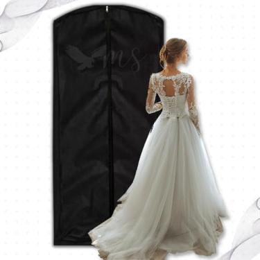 Imagem de Kit 3 Vestidos Noiva Madrinha Vestido Longo Capa Tnt Impermeável 60 x 180 cm com Zíper Anti Mofo Contra Poeira