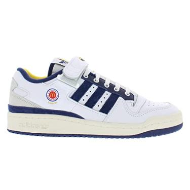 Imagem de adidas Tênis masculino Forum Low, Branco/azul marinho/amarelo-branco, 12