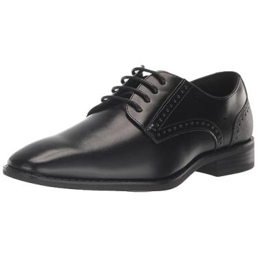 Imagem de STACY ADAMS Sapato Oxford unissex infantil Kalvin de bico liso, Preto, 1.5 Big Kid