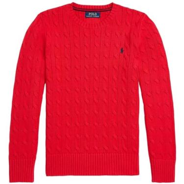 Imagem de Polo Ralph Lauren Suéter de gola redonda de tricô para meninos, (Coleção 2024) Polo Vermelho, P