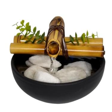 Imagem de Fonte de Água Decorativa Bacia Bambu Natural Feng shui Som suave Natural + bomba dágua Bivolt
