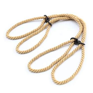 Imagem de ZhxshwHdd Correntes corporais para mulheres homens, pulseira de corda tornozelo preto ajustável vermelho algemas feitas à mão pulseira tornozeleira simples para mulheres homens joias, Large, corda,