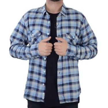 Imagem de Camisa Masculina King&Joe ML Slim Azul - CS20242-Masculino