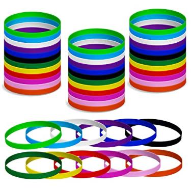 Imagem de Pulseiras de silicone M.best 120 peças, elástico neon gelatinoso, elástico, pulseiras de borracha para lembrancinhas de festa infantis