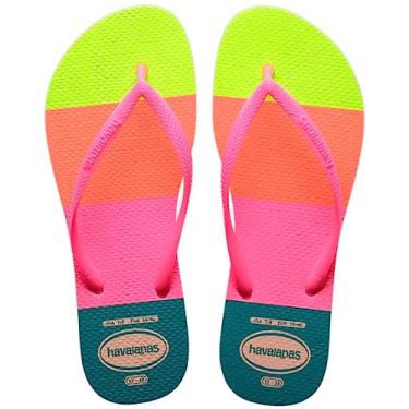 Imagem de Chinelo Slim Neon Glow, Havaianas, Feminino, Rosa Ballet, 41/42