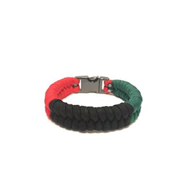 Imagem de Tru550 Pulseira de sobrevivência masculina e feminina com bandeira afro-americana, 8.5 inch, paracord, não aplicável