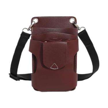 Imagem de menolana Bolsa de tesoura, pochete de cabeleireiro, bolsa de cintura de barbeiro, bolso para ferramentas, bolsa de ferramentas de salão de beleza, bolsa de, Vermelho Escuro