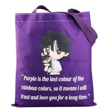 Imagem de JNIAP Bolsa de ombro K-Pop Group K-Pop Band Fans Gifts K-Pop Member Shoulder Bag K-Pop Merchandise, Roxo é TB, Large