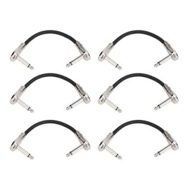 Imagem de 6 Pçs 6 Polegada Cabo de Pedal de Efeito de Guitarra, Cabo de Pedal de ângulo Direito Cabo de Pedal de Efeito Portátil para Teclado Amplificador de Microfone (Cabeça chata