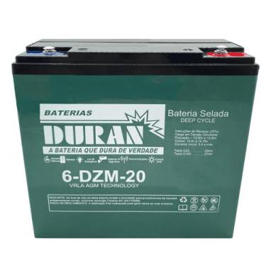 Imagem de Bateria Estacionária Duran 27AH 12V VRLA AGM Ciclo Profundo 6-dzm-20 B