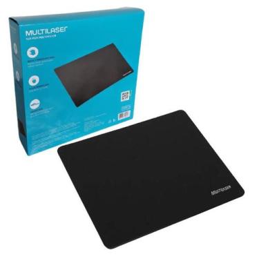 Imagem de Mousepad Mouse Pad Antiderrapante 22x18cm Preto Multilaser Caixa com 2