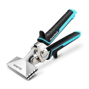 Imagem de DURATECH Dobrador de chapa metálica de 7,6 cm, ferramentas de metal de costura manual com cabo TPR ergonômico, alicate de dobra de metal de mandíbula reta para dobrar, costurar e achatar metal
