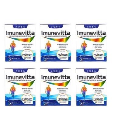 Imagem de Kit 6 Imunevitta Homem De A A Zinco 60 Cápsulas.