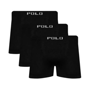 Imagem de Kit 3 Cuecas Polo Boxer Microfibra Preto - POLO STAR, M, Preto