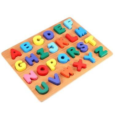 Imagem de Tabuleiro Alfabeto Em Madeira Didático Pedagógico 5729 - Dm Toys