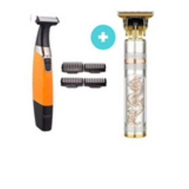 Imagem de Kit Barbeador Elétrico Portátil Profissional + Maquina de cortar cabel