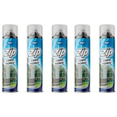 Imagem de Kit 5 limpa vidros desengordura e protege sem manchas spray zip 400ml 